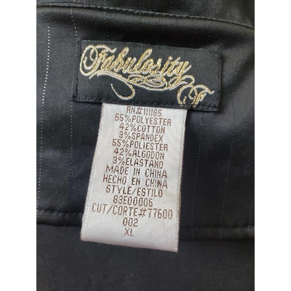 Fabulosity Women Solid Black Polyester Long Sleeve Buttons Front Long Jacket XL - Picture 9 of 12